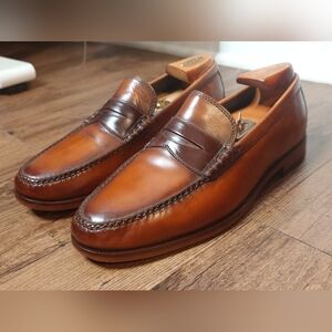 Cole Haan Men's 9.5 M Chocolate Patina Leather Slip-On Penny Loafers Dress Shoes